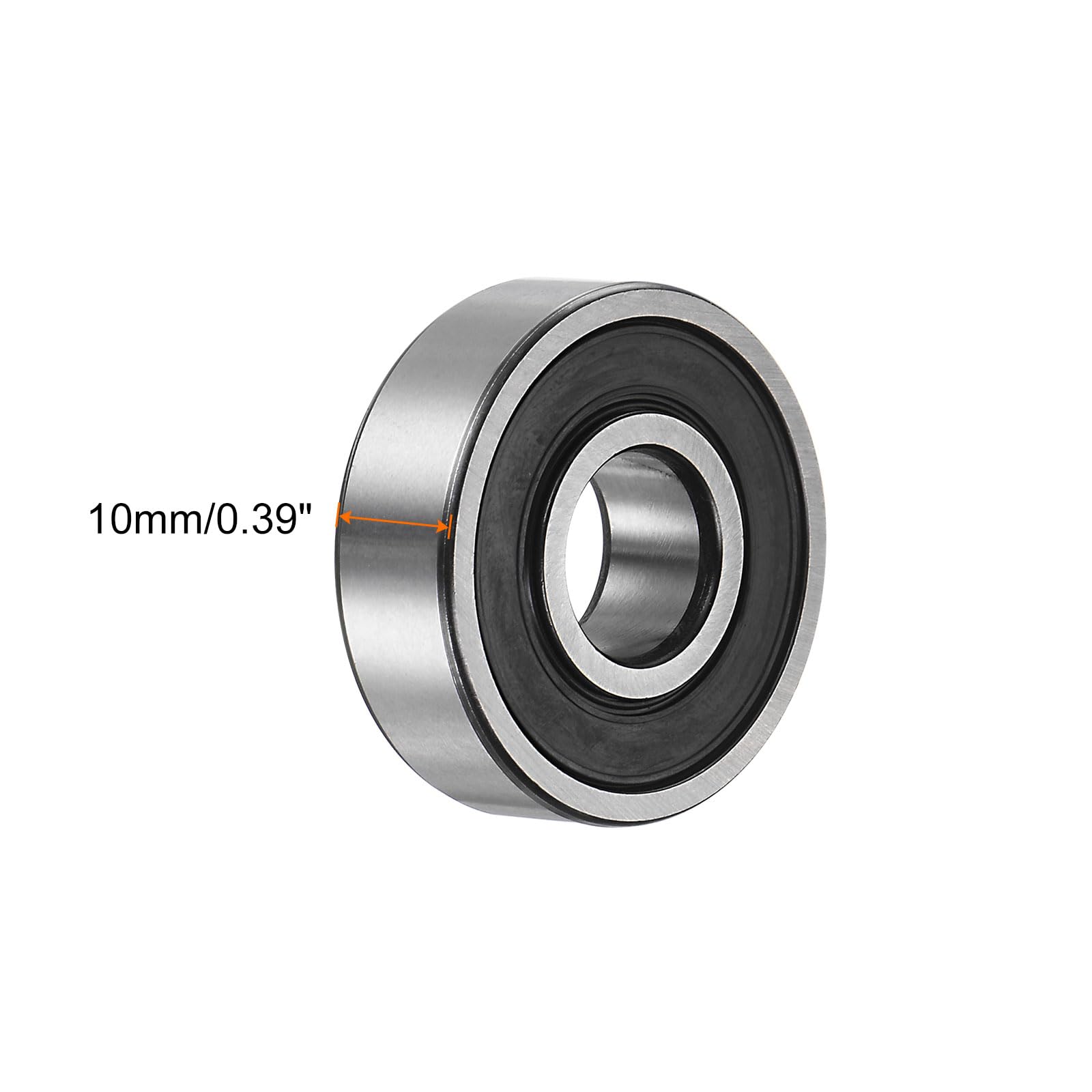 Roulements à Billes 6201-2RS - Lot De 4, 12x32x10 Mm, Acier Chromé, Double Joint Caoutchouc, Classe C3