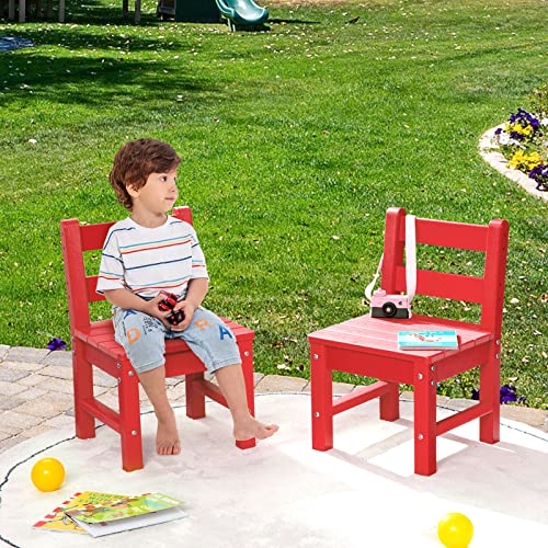 Costzon 04628 Kids Chair, 2Pcs All-Weather & Heavy-Duty Children Learning Chairs W/Backrest thumb #6