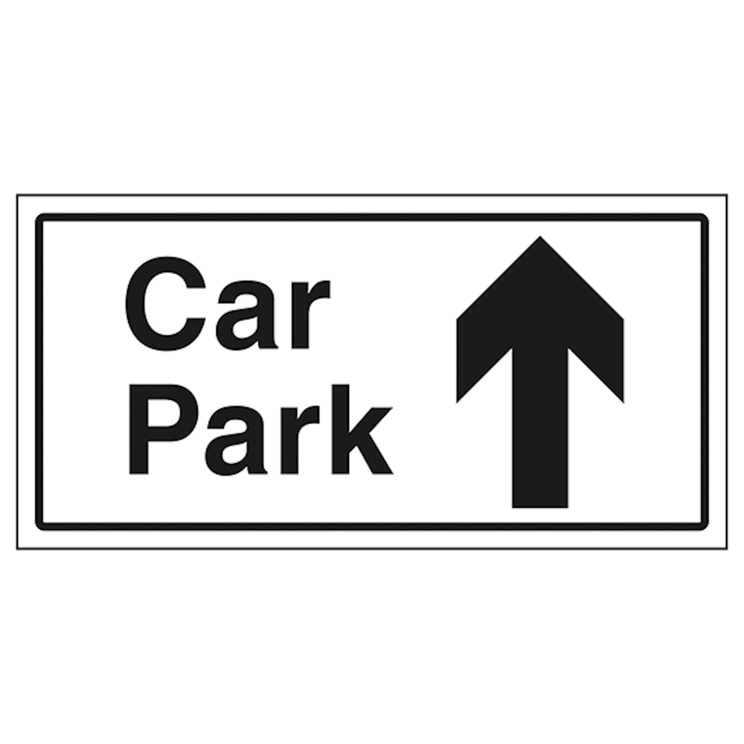 V Safety Car Park Arrow Up 300 x 150 mm - 2mm Rigid Plastic Safety Sign