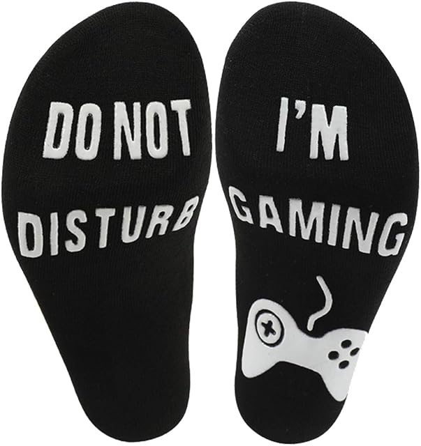 1 Pairs Do Not Disturb Socks, Funny Ankle Socks Cotton Novelty Gamer Im Gaming Socks Gifts for Men Ladies Boys Adults Black