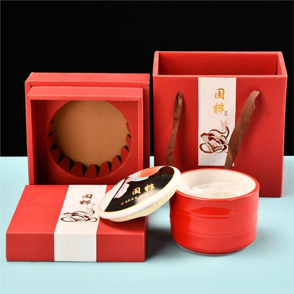 HLTYGWX Teedose, Vorratsdose für losen Tee, Keramik, für die Küche, Vorratsbehälter für Lebensmittel, chinesisches Teegeschirr, Einzelglas, Geschenkbox-Set, Teedose (B)