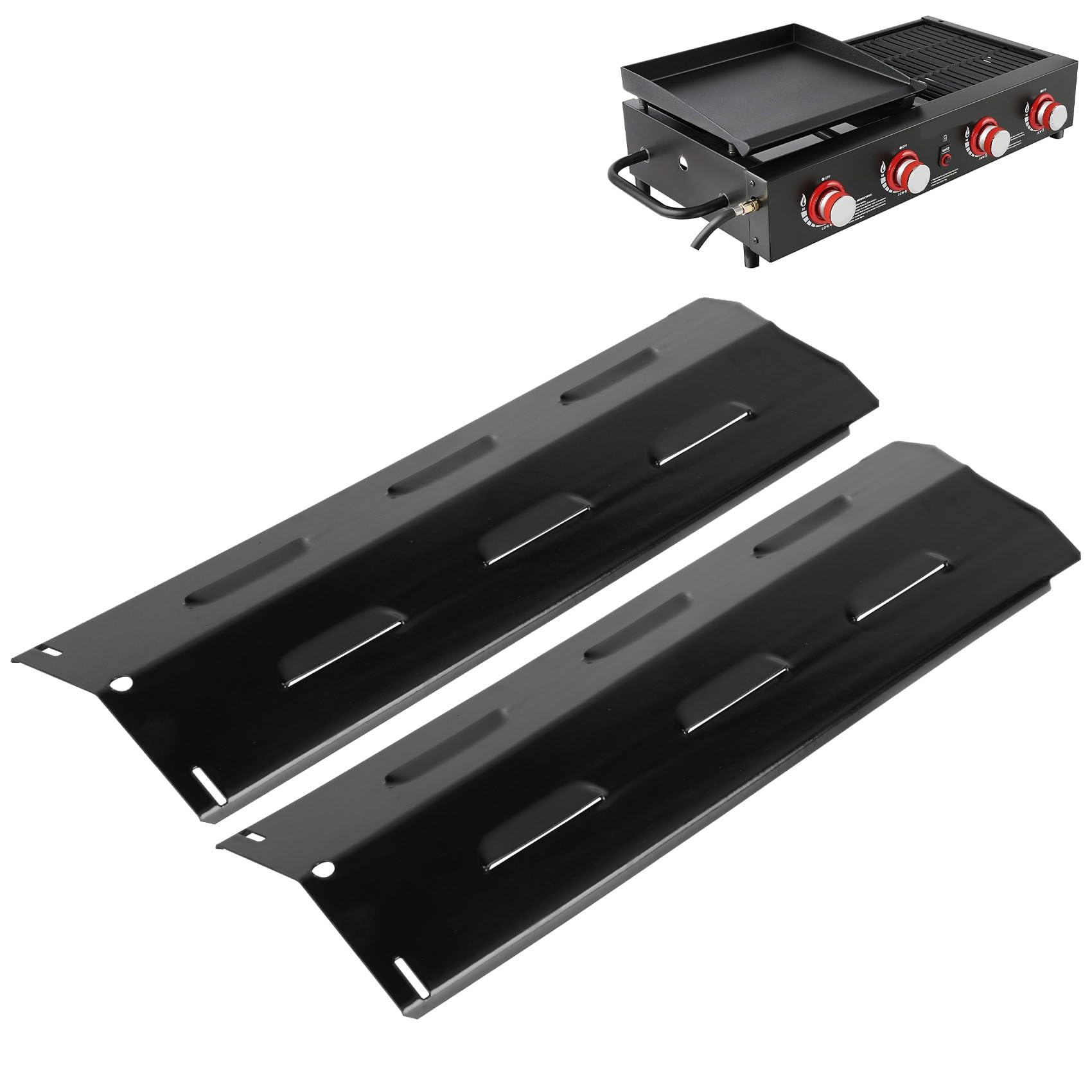 Photo 1 of SafBbcue Grill Burner Covers, Flame Tamers for Royal Gourmet GD4002T - Expert Grill Parts Heat Plates Replacement Heat Tents for Gas Grill BBQ Heat Shield Plates, 2-Pack
