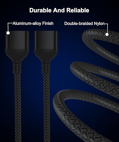 Miniatura 7 de Elebase Divisor USB de 1 en 4 salidas de 1 pie, cargador USB Sp-Litter, cable USB Y multipuerto, cable divisor de extensión USB, adaptador de carga