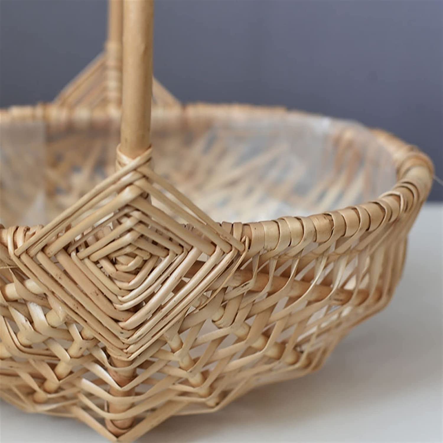 Kosz Piknikowy Kemping Kosz Piknikowy Rattanowy Na Kwiaty Rustykalny Weselny Wielofunkcyjny Do Przechowywania Kreatywny Prezenty Organizacji Domu(31 * 22 * 30cm)