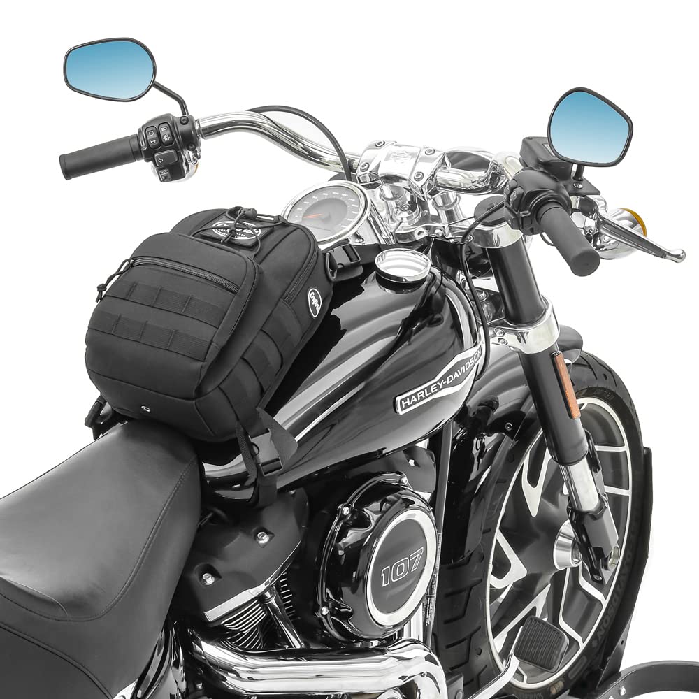 Motorrad Tankrucksack Dark Gear 9L mit Riemenbefestigung