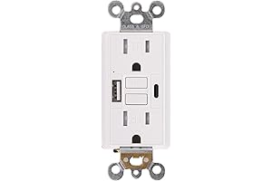 15 Amp GFCI Outlet with Smart USB Charger