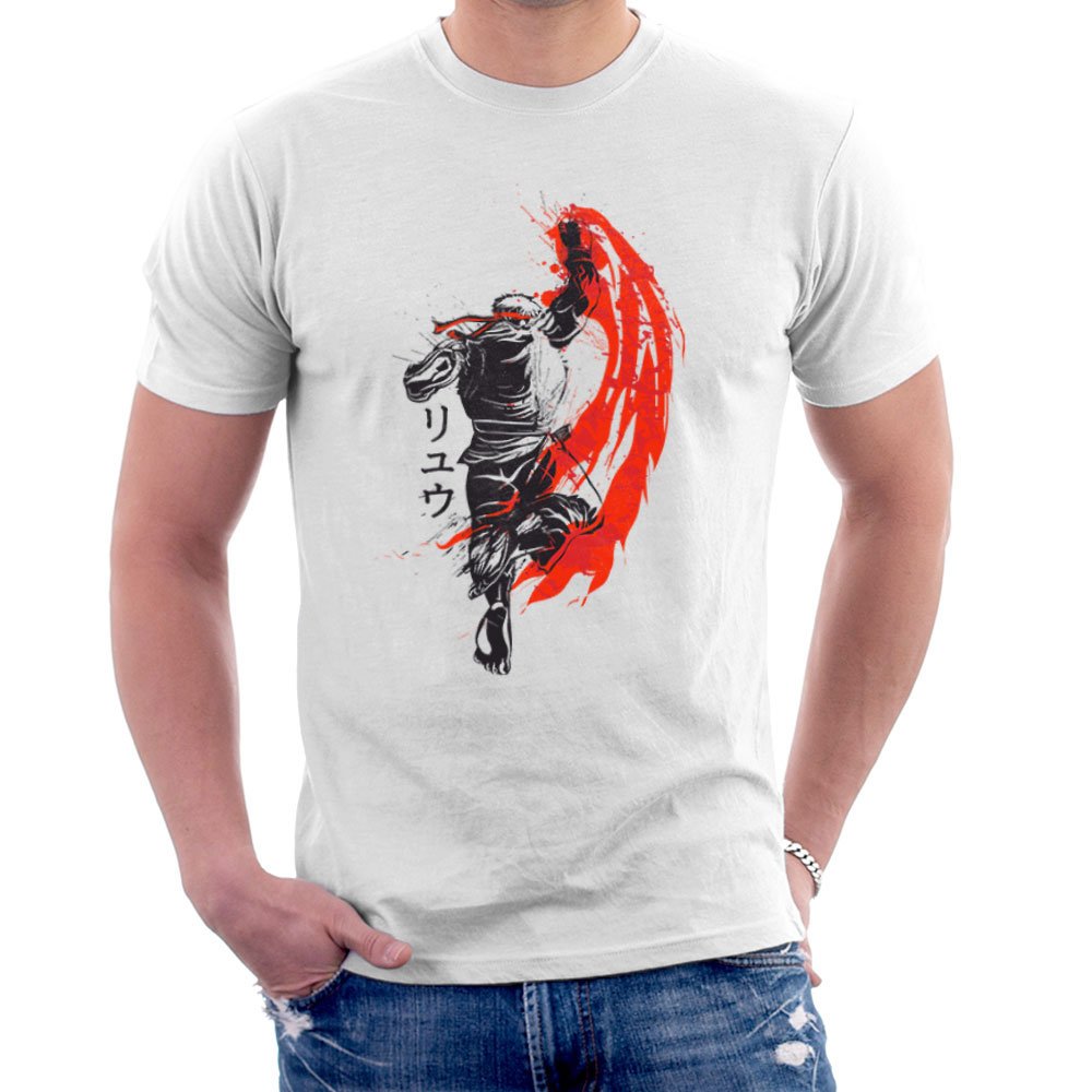 Cloud City 7 Men's White Traditional Fighter Ryu Street Fighter T-Shirt