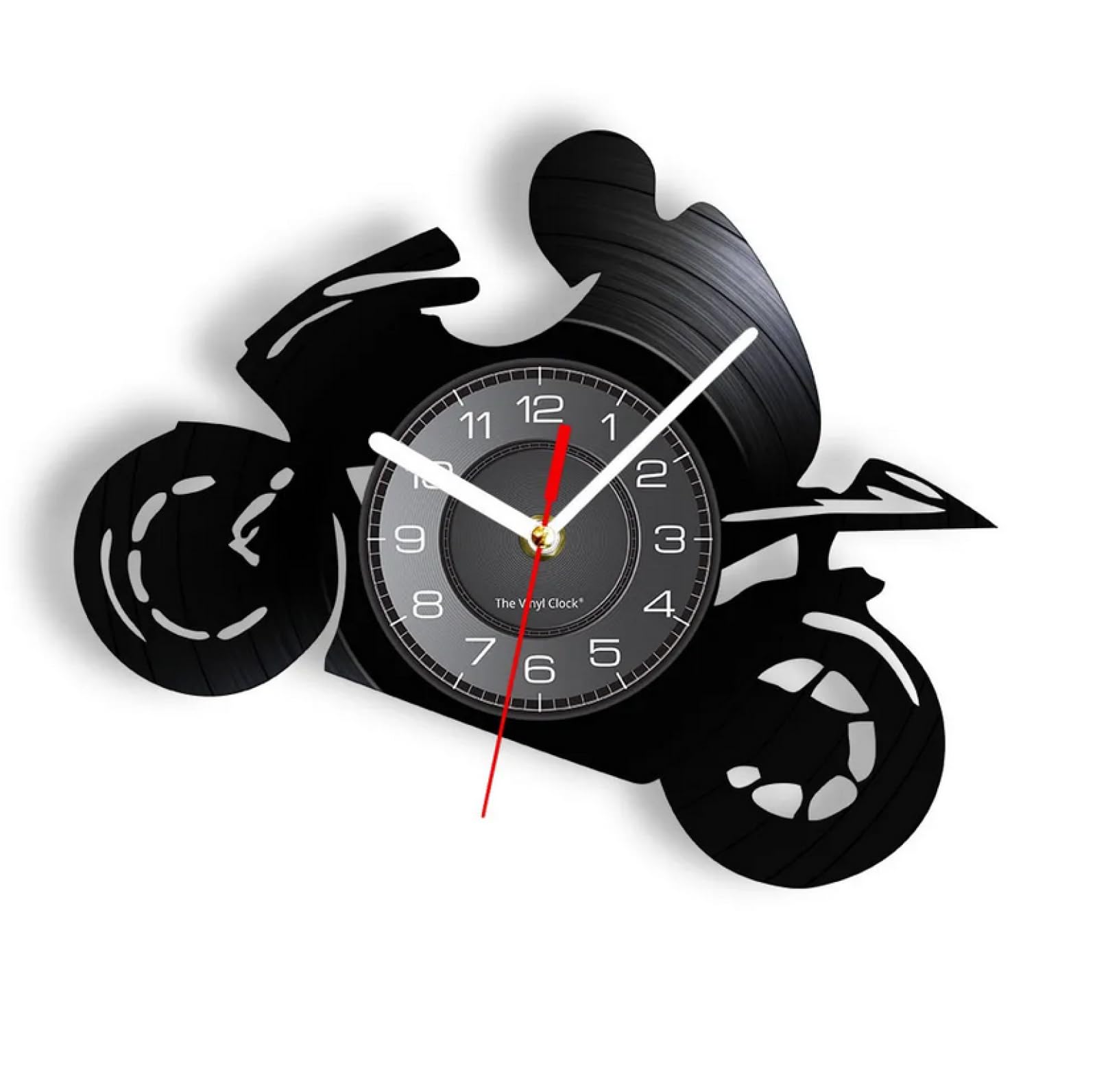 12 Inchs Wall Clock Professional Motorcycle Rider Vintage Vinyl Record Wall Clock Top Speed Motorcycle Bikers Mancave Motorbike Laser Etched Decor