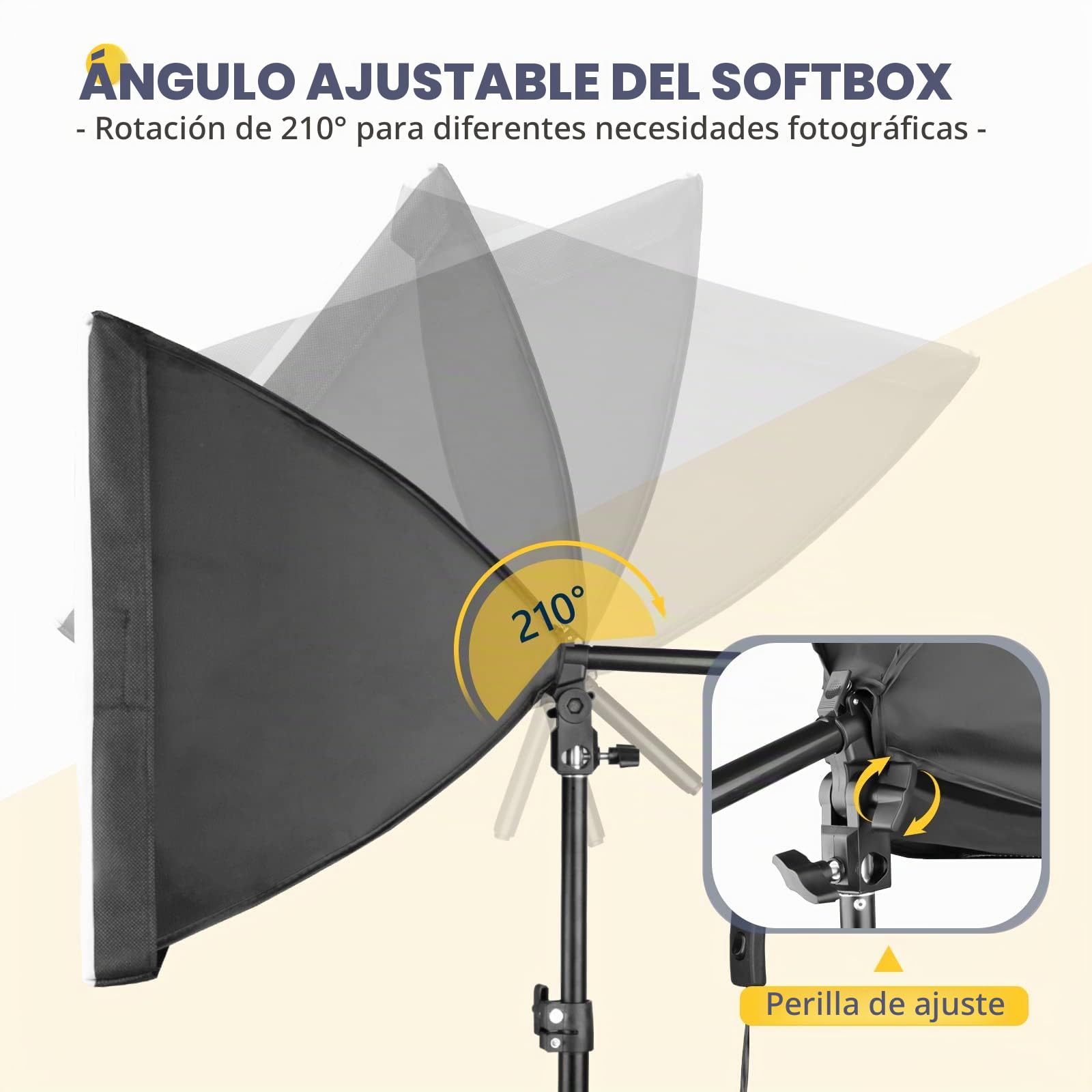 Torjim - Kit de iluminación para fotografía de Softbox, 16 x 16 Pulgadas, Kit de iluminación Profesional de Softbox con Bombillas LED de 85 W, 3000-7500 K, Luces de Estudio para fotografía/grabación