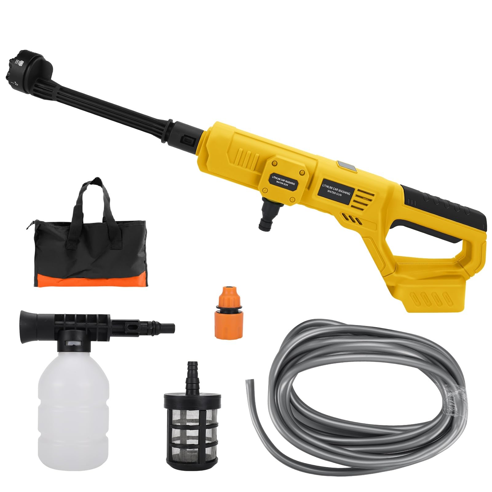 Limpiador de alta presión para batería Dewalt de 20 V, limpiador de alta presión portátil con manguera, limpiador de alta presión portátil para terraza, coche, ventana, césped (sin batería)