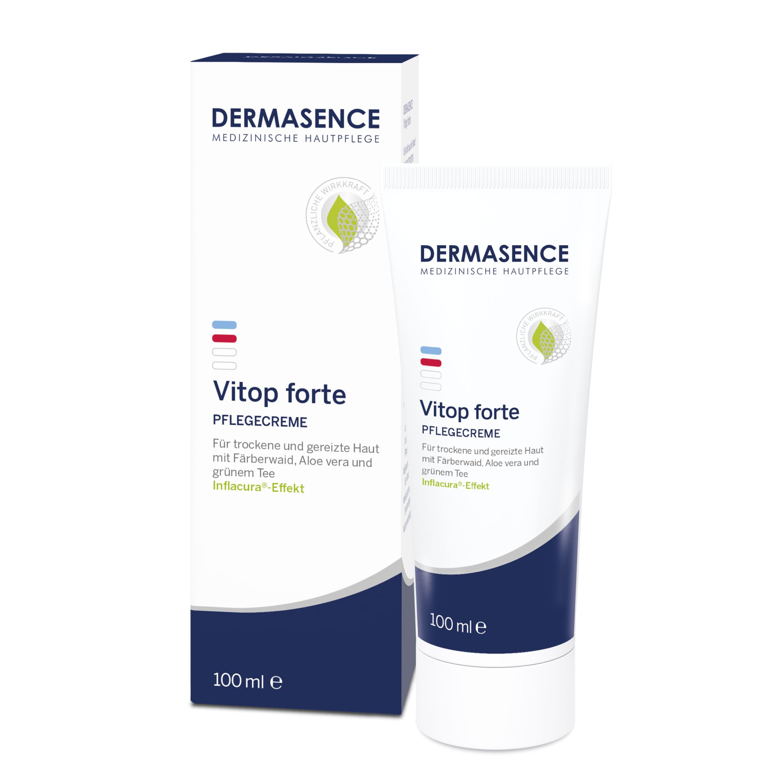 DERMASENCE Vitop forte Pflegecreme, 100 ml – bei sehr trockener & gereizter Haut, beruhigt Juckreiz, schützt vor Reizungen, vegan, zieht schnell ein, für Neurodermitis-Haut, auch für Kinder geeignet