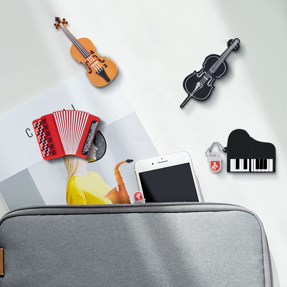 Lot de 5 clés USB de 32 Go BorlterClamp, clés USB avec joli motif d'instruments de musique, cadeau de clé USB pour étudiants, enseignants et enfants