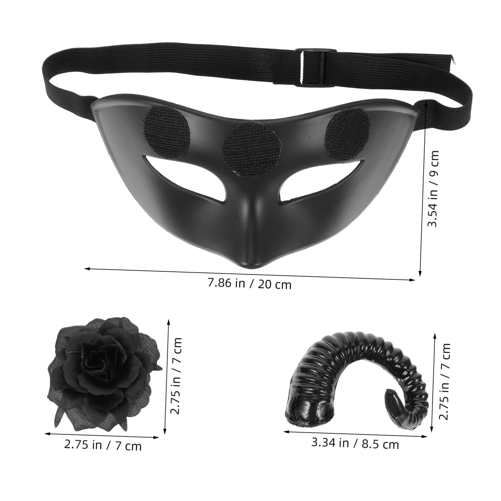 VICASKY Animal with Detachable RAM Horns Elegant Floral Half Face Mask for Halloween Costume Parties Theater Performances and Weddings