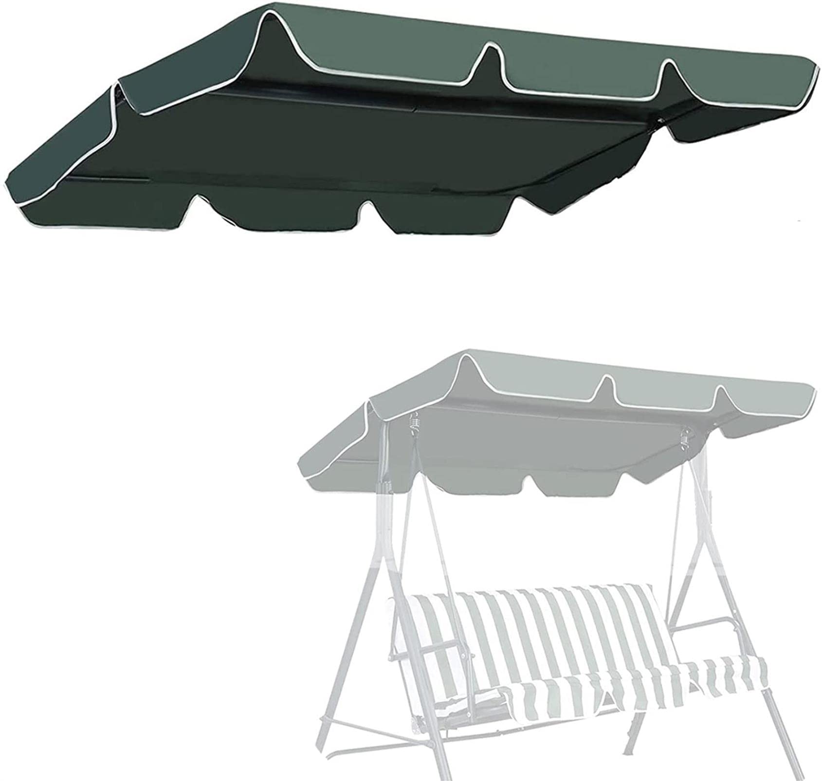 Toit de Rechange pour balancelle, Auvent de Remplacement pour balancelle de Jardin 2 Places ou 3 Places, auvent de Remplacement pour balancelle, Tissu 600D imperméable avec revêtement en PVC