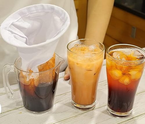 Miniatura 2 de Paquete de 2 coladores de café/té Colador español muy duradero, franela reutilizable de 3.5 pulgadas con mango de plástico