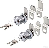 WOOCH 5/8 Inch Keyed Alike Cabinet Cam Locks, 2 Pack Chrome - Secure Drawers, RV, Toolbox, Mailbox on 1/2" Panels