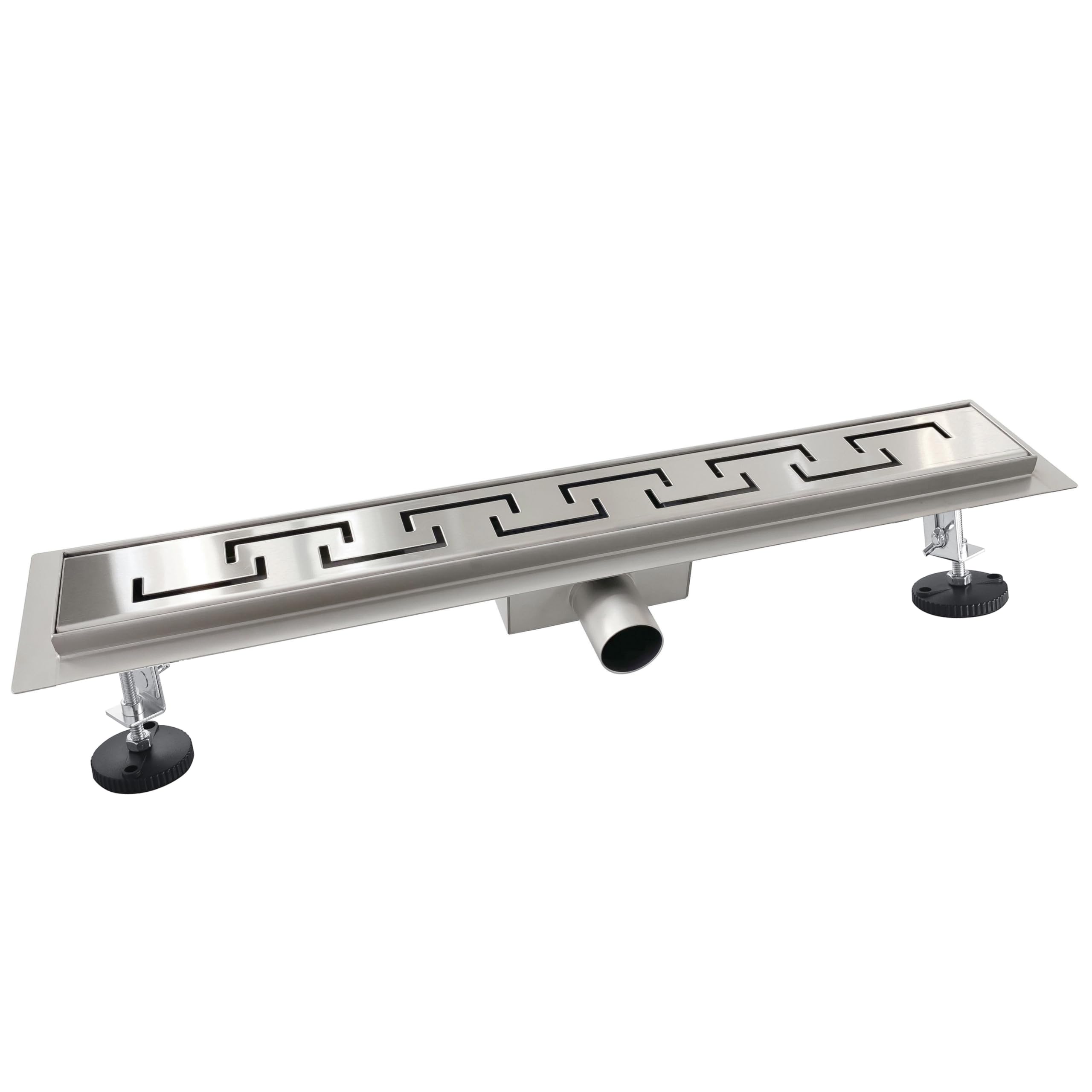 Aica Caniveau de Douche Italienne en Acier Inoxydable avec Siphon Sol D'évacuation Argenté Rectangle 90 cm Modèle E/C - Pose à Plat