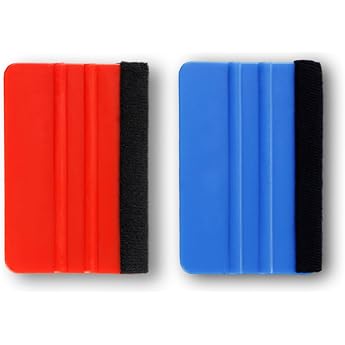 Set of 2 Squeegee Card Felt Squeegee Car Foil Squeegee Set with Felt Edge Foil Tool for Tile Stickers Car Films Protective Films Furniture Films Wall Stickers