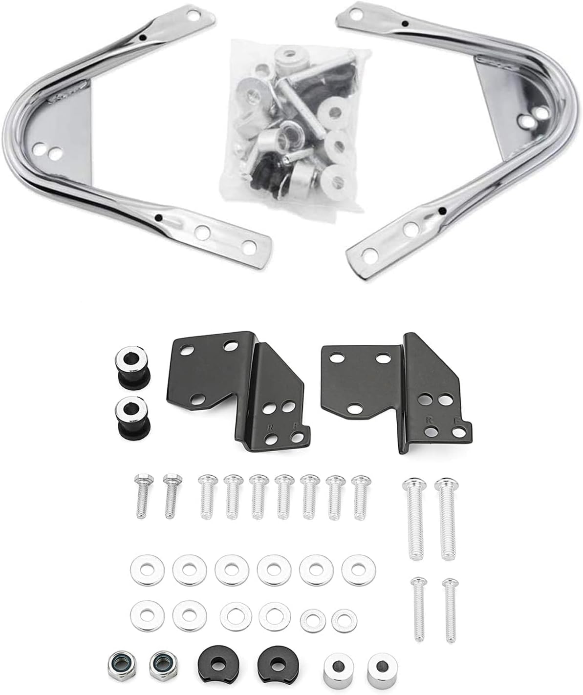 WeiSen Front Rear Docking Hardware Kit for Sissy Bar Two Up Tour Pack Mounting Rack Compatible with Harley Touring Road King Street Road Electra Glide 1997-2008