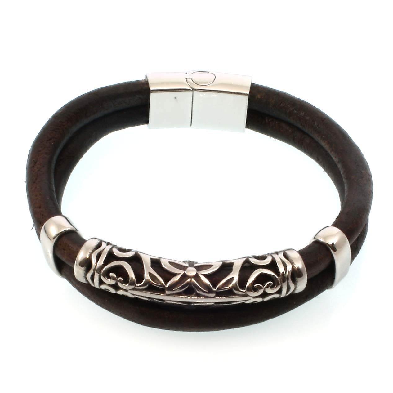 Echt Leder-Armband XO R Braun Männer Herren