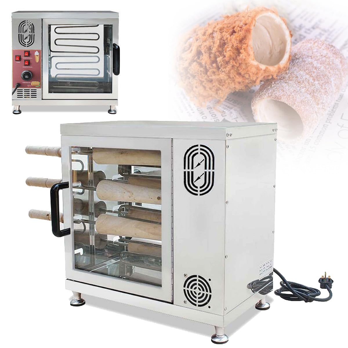 Elektryczny Piec Kominowy Do Pieczenia Ciasta, Moc 3000 W, 16 Rolek, Profesjonalny Grill Do Bułek Do Restauracji, Kuchni Domowych I Barów Szybkiej Obsługi