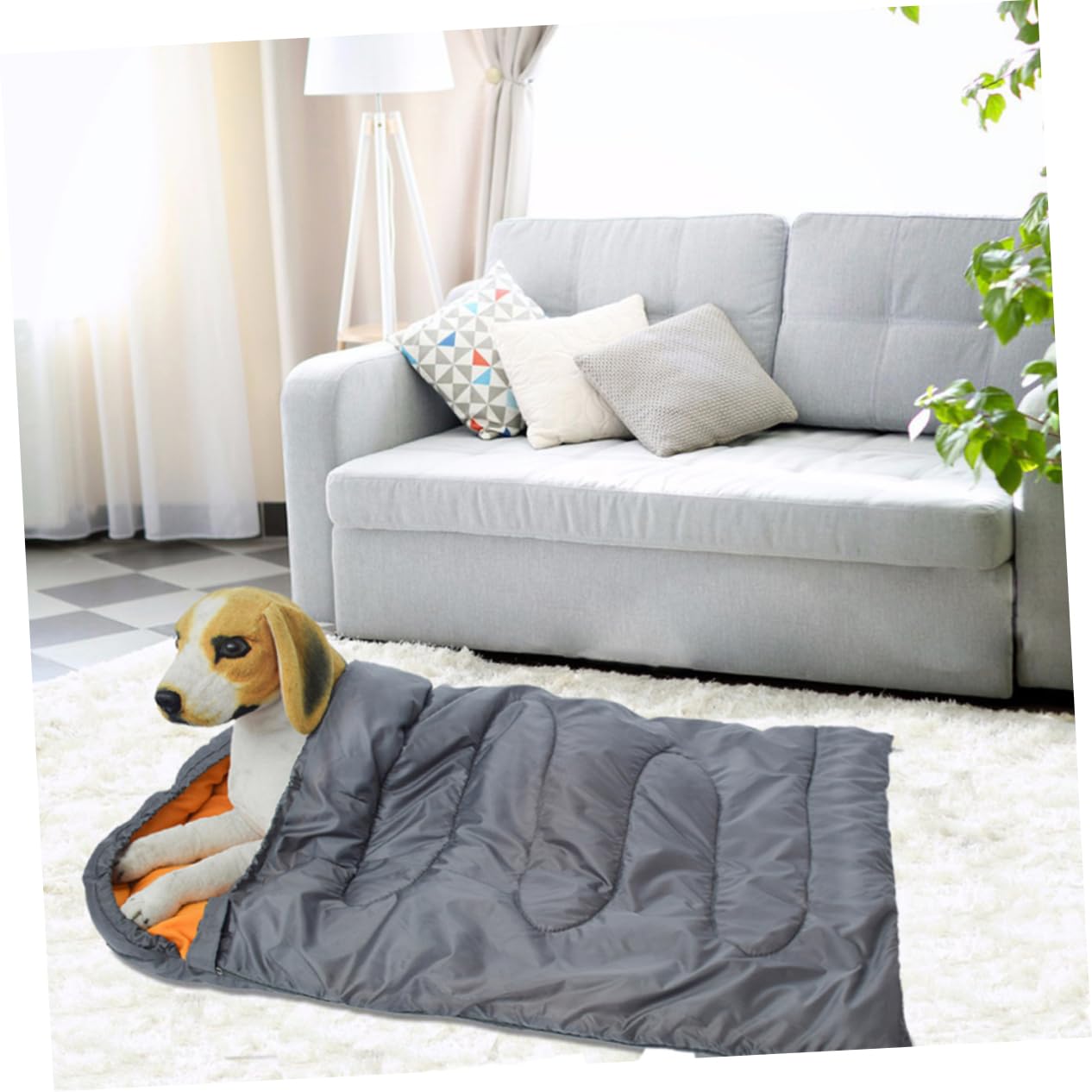 Happyyami Tragbarer Schlafsack für Hunde aus Polyester und Fleece Wärmendes Hundebett für Outdoor Reisen Kompakte Form Leicht zu Transportieren und Verstauen