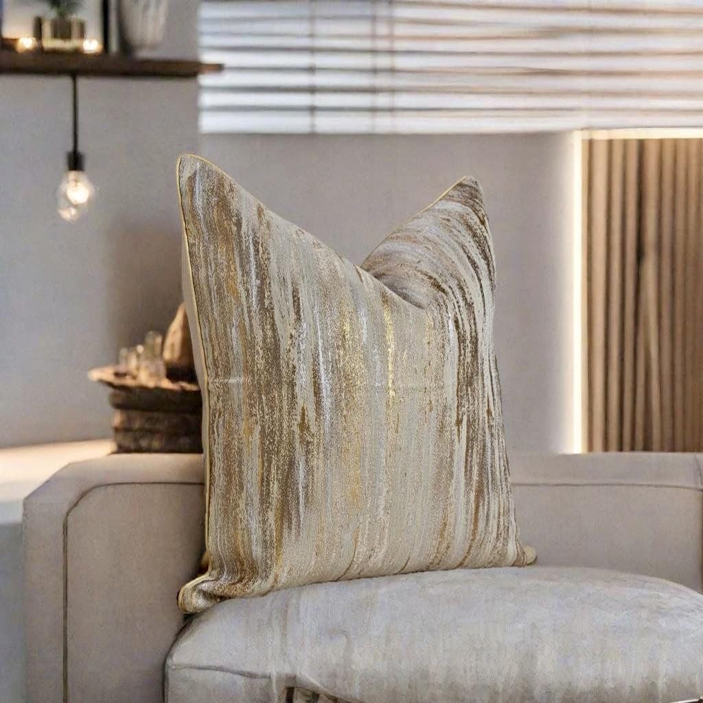 cushion cover (Gold) Throw Pillow Cover,45x45cm Decorative Square Throw Cushion Cover,Luxury Gold Jacquard Pillowcase Protector for Couch,Sofa,Bed,Home Decor