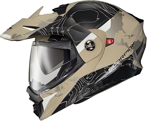 ScorpionEXO AT960 - Casco modular de aventura y calle para motocicleta con bolsillos para altavoces listos para Bluetooth, aprobado por DOT y ECE,