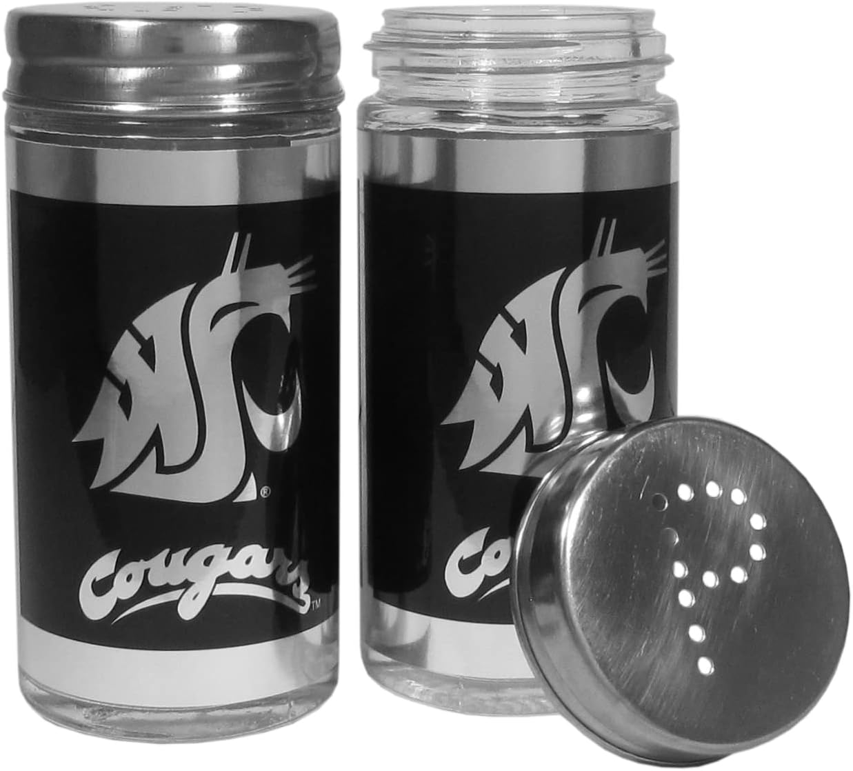 Siskiyou NCAA Washington State Cougars 3pc Black BBQ Tools w/Shakers, One Size, Black