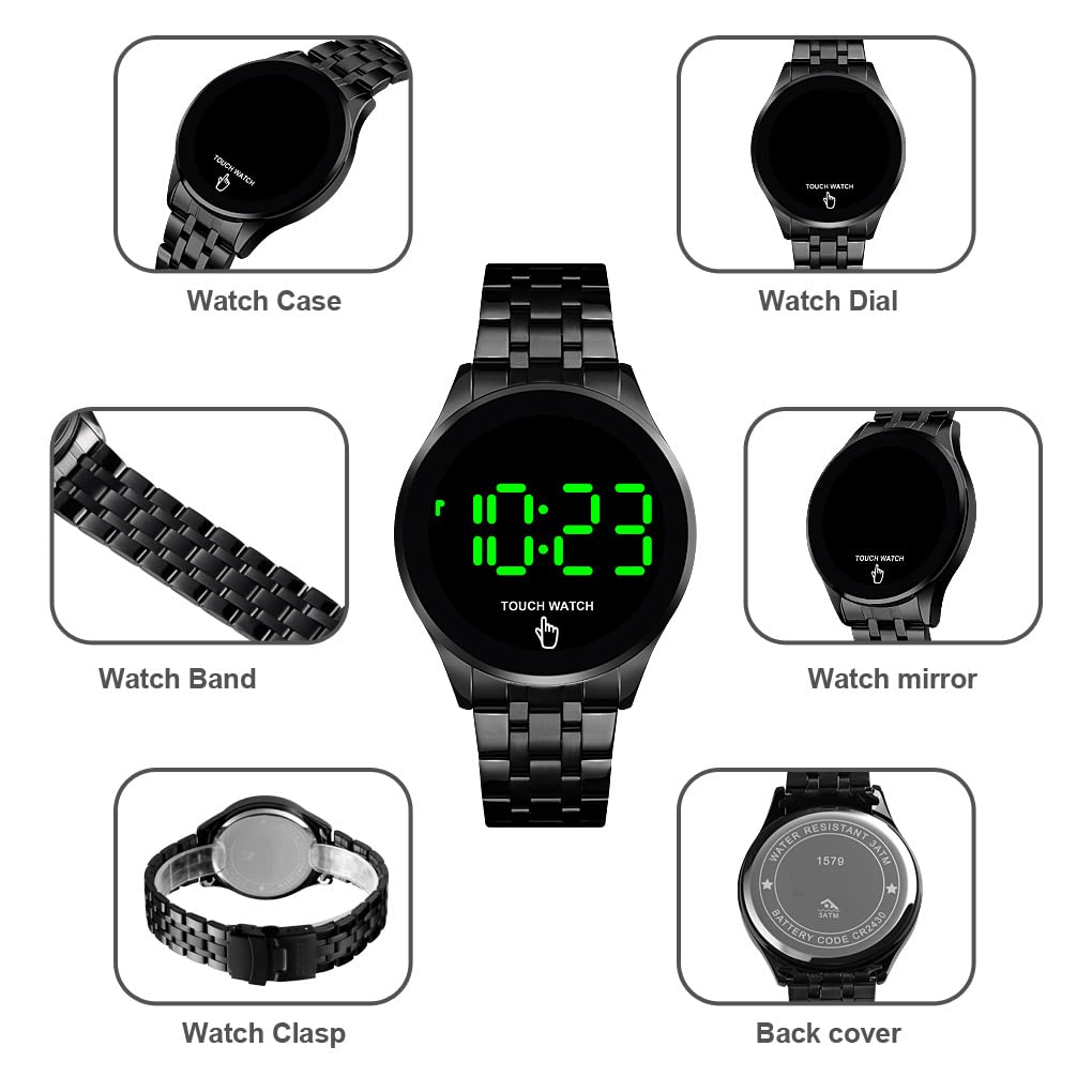 Orologio Touch Screen LED DJ: Orologio Elettronico Con Display Luminoso E Sveglia, Impermeabile - 2