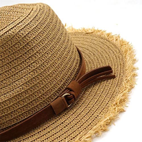 Chapeau de paille Fedora à large bord style décontracté chic pour l'été - 2