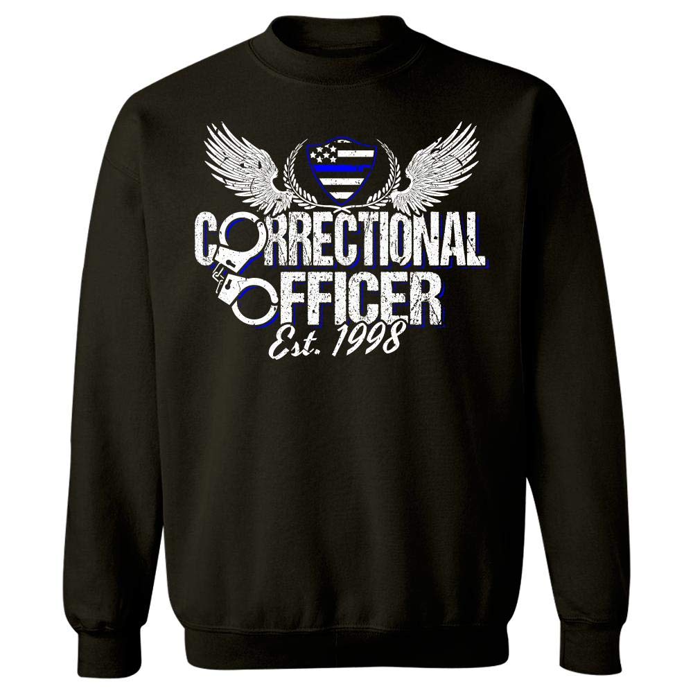 Corrections Officer Est. 1998 Proud Prison Guard Thin Blue Line Flag - Sweatshirt