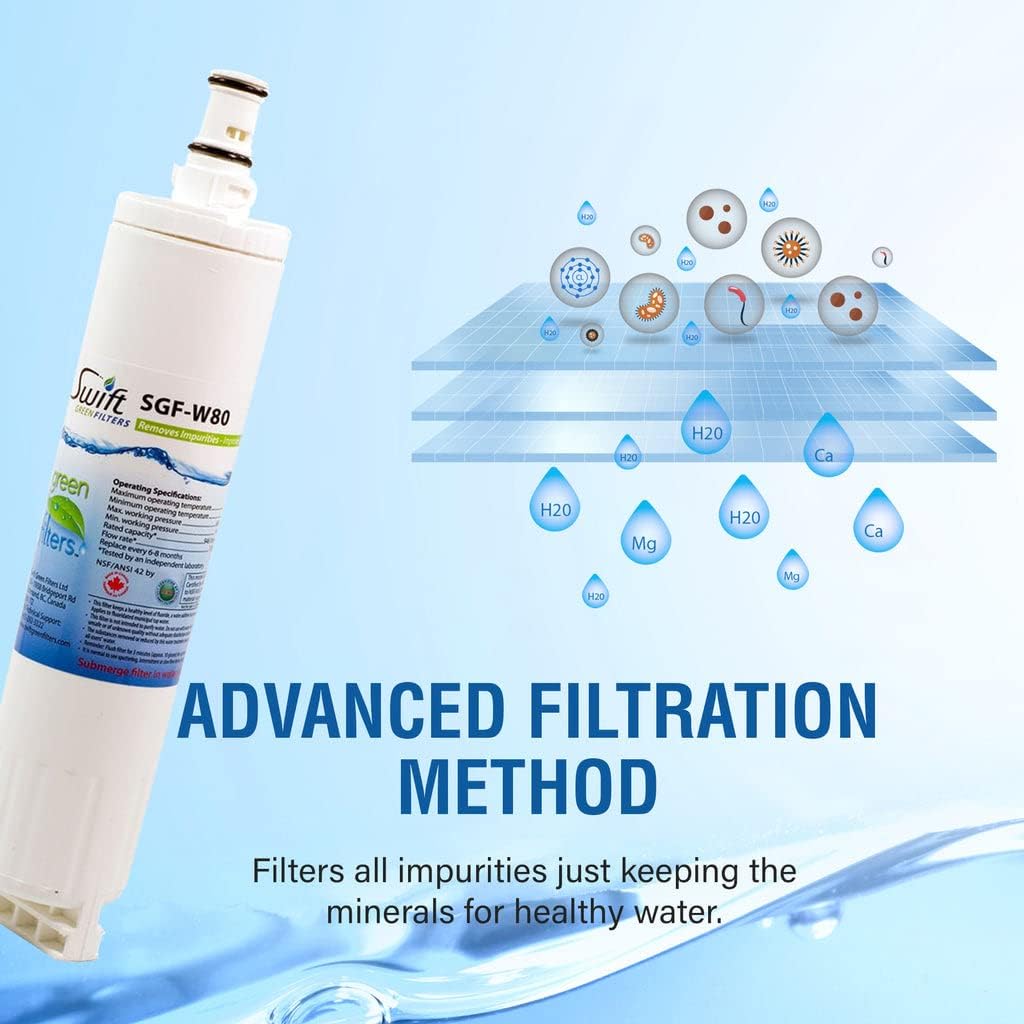 Swift Green Filters SGF-W80 Compatible Refrigerator Water Filter for 4396508, 4396510, EDR5RXD1, FILTER 5 (1 Pack), Made in USA