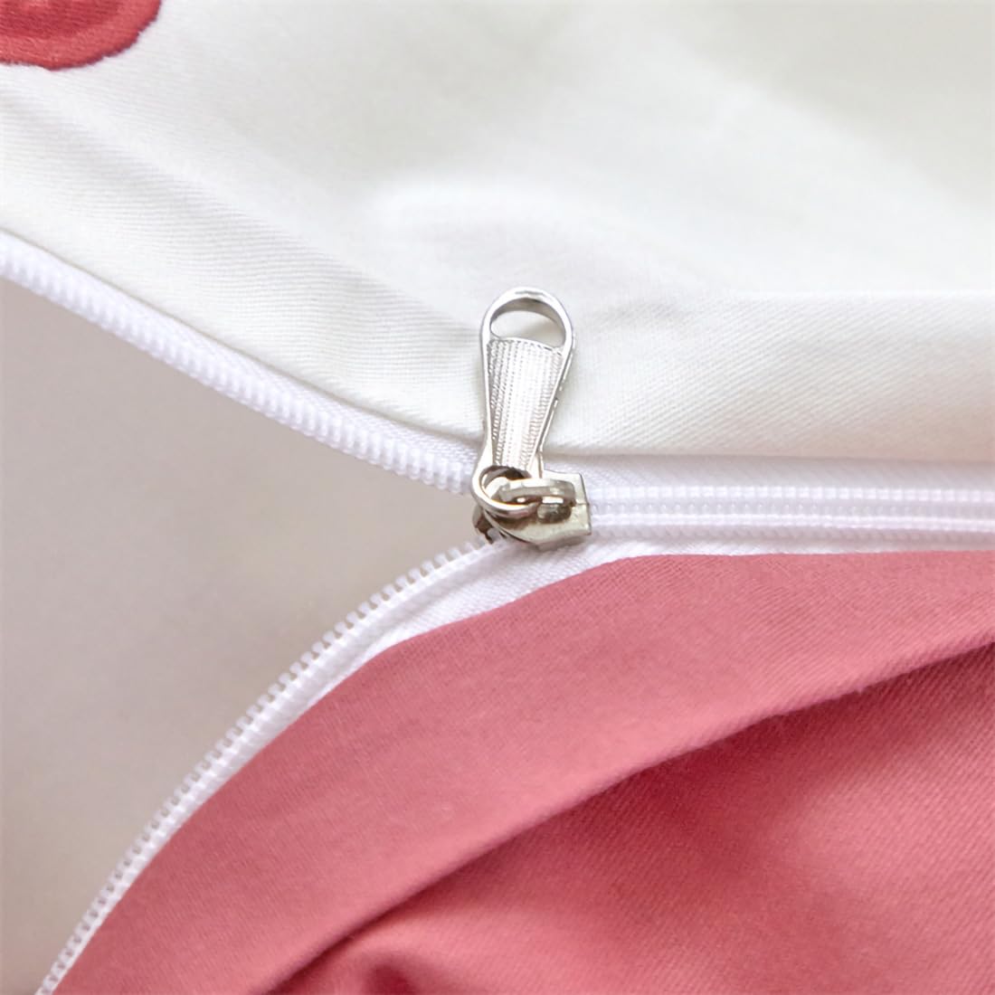 Amour Cœur Rouge Housse de Couette 280x240 Parure de Lit 280 x 240 Coeur Imprimé Rouge et Blanche Adulte 2 Personnes avec Fermeture Éclair, Motif du Cœur Parure Housse Couette en Microfibre