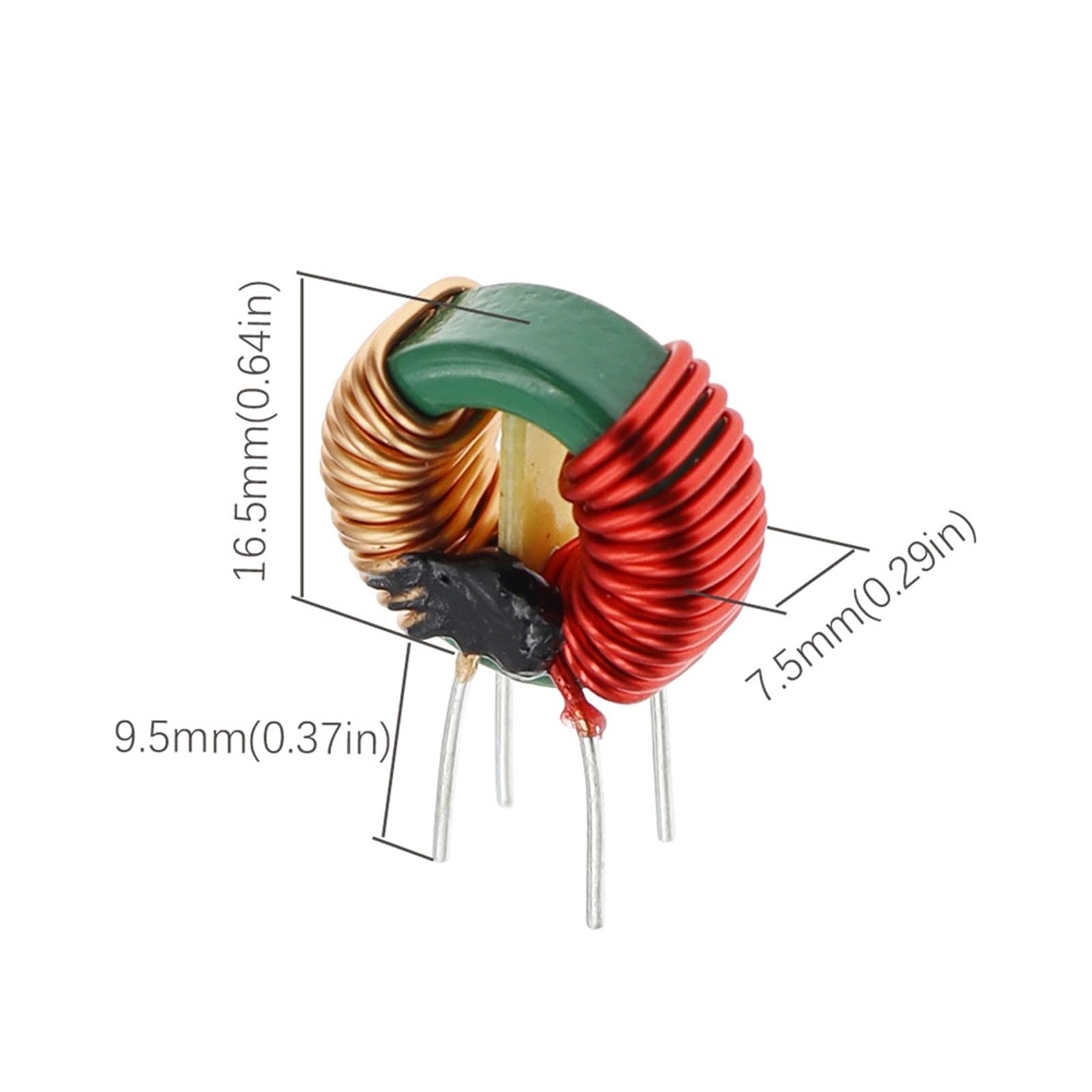 10Pcs 2MH 5A Annular Common Mode Filter Inductor 0.7 Wire Choke Ring Inductance 14 * 9 * 5mm