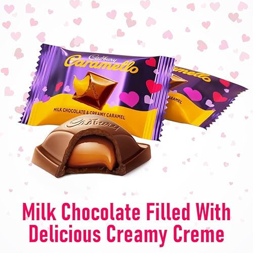 Miniatura 6 de Cadbury Caramello - Barras de chocolate con leche láctea, barras de caramelo Carmellos, caja de chocolate de San Valentín, 20 miniaturas de