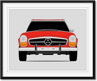 Mercedes-Benz 280SL W113 (1967-1971) Inspired Poster Print Wall Art Decor Handmade (Unframed)