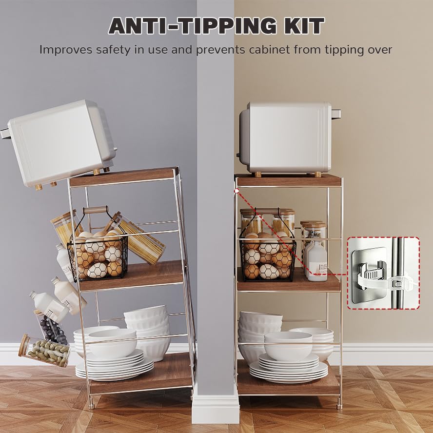 Image of 3-Tier Industrial Bookshelf, Wood and Metal Shelf Unit, Storage Bookcase