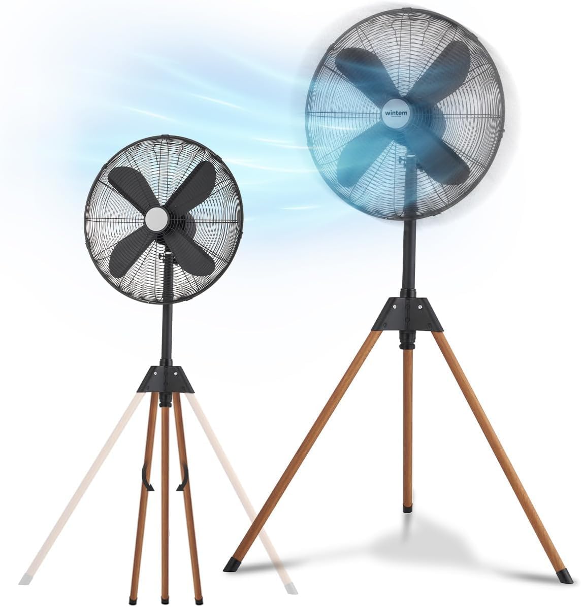 Avilia Ventilatore a Piantana Silenzioso con Treppiedi Richiudibile e Stabile 50W - 3 Velocità Ideale per Adattarsi ad Ogni Esigenza e Rinfrescarsi in Gioranate Calde - Altezza della Testa Regolabile