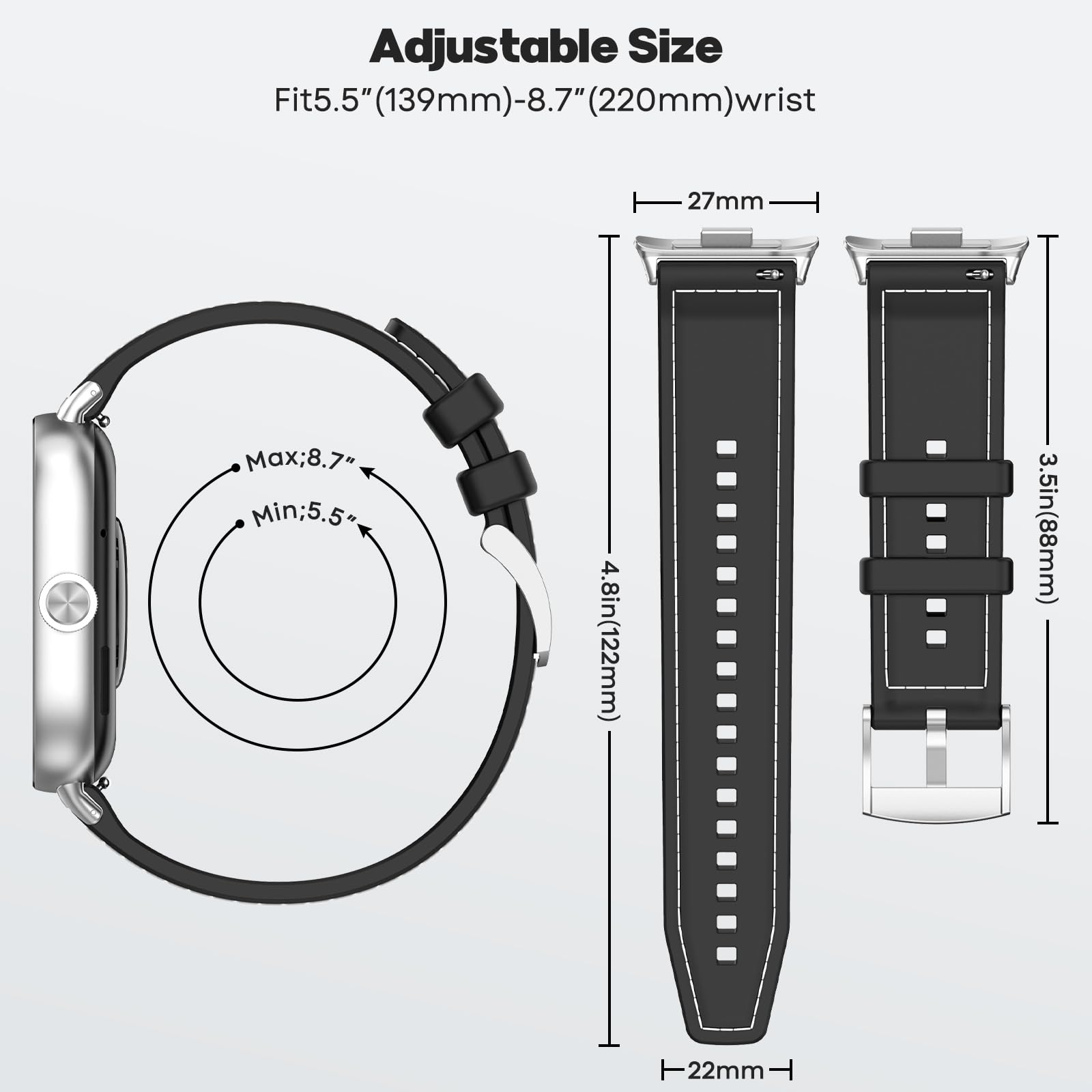 Bracelet De Montre Pour Xiaomi Band 8 Pro / 9 Pro / Redmi Watch 4 / 5 – Neuf