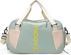 Bolsa Mala De Mão 10kg Viagem Academia Bordo Grande Avião Alça ajustável Área Seca Área Molhada Compartimento Tênis (Verde)