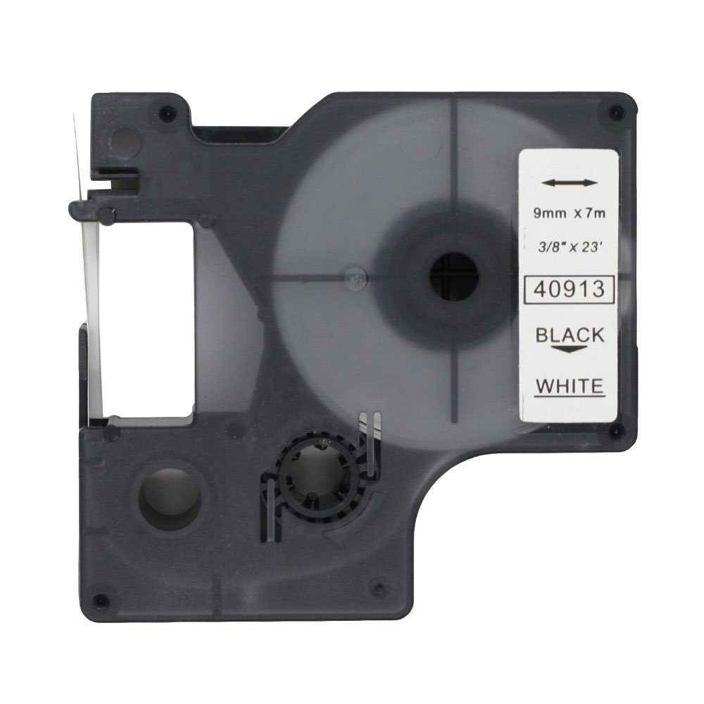 BROVACS 1 Pack Black on White Label Tape Compatible for DYMO D1 40913 9mm 3/8" OPA2113