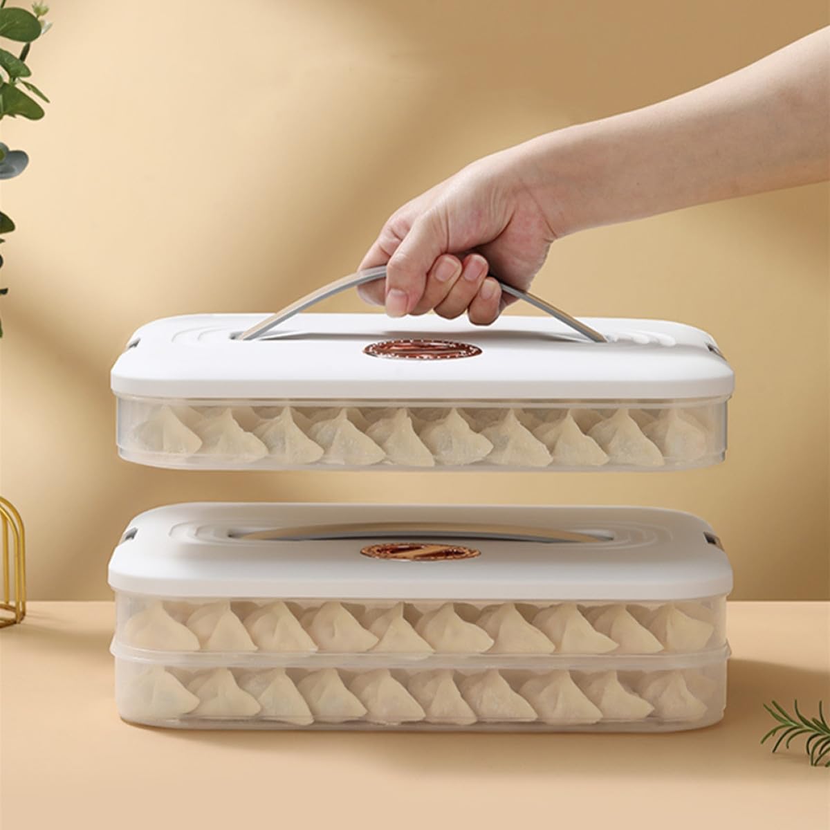 Homoyoyo Caja de Almacenamiento para Congelador de 3 Capas Tapa, Organizador Fácil de Usar para Carne y Mariscos, Material Pp Blanco, Adecuado para Refrigeradores