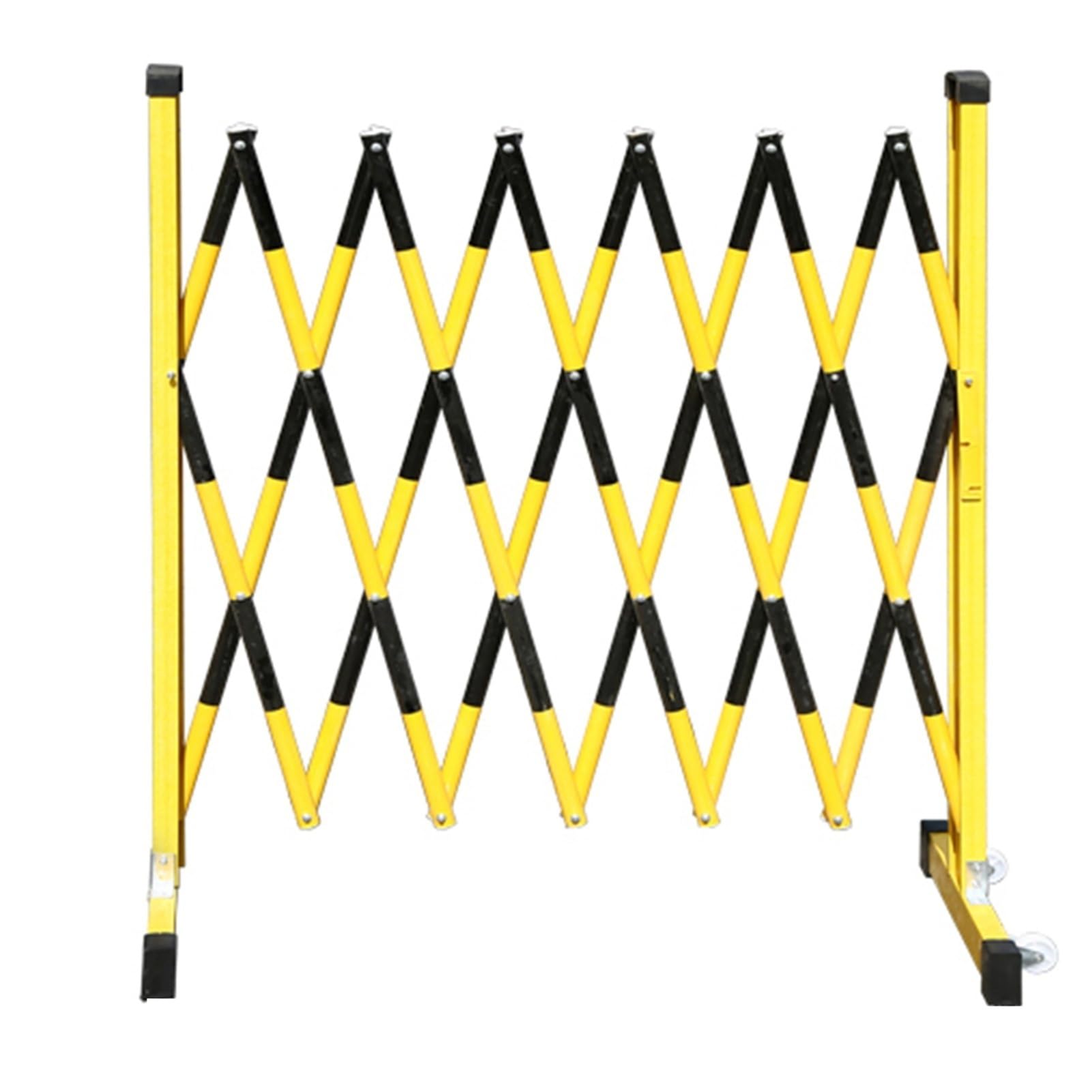 OLSKFUH Expandable Metal Barricade, Retractable Traffic Barricade Expandable Mobile Guardrail Mobile Barrier Gate For Garage Pool Store,Black-1.2X4M,Black-1.2x4m