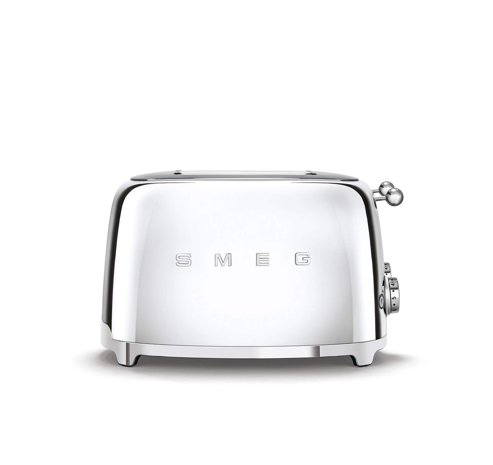 Smeg 50s Retro 4-Slot Toaster TSF03SSUS Bundle with Bamboo Tongs - Chrome