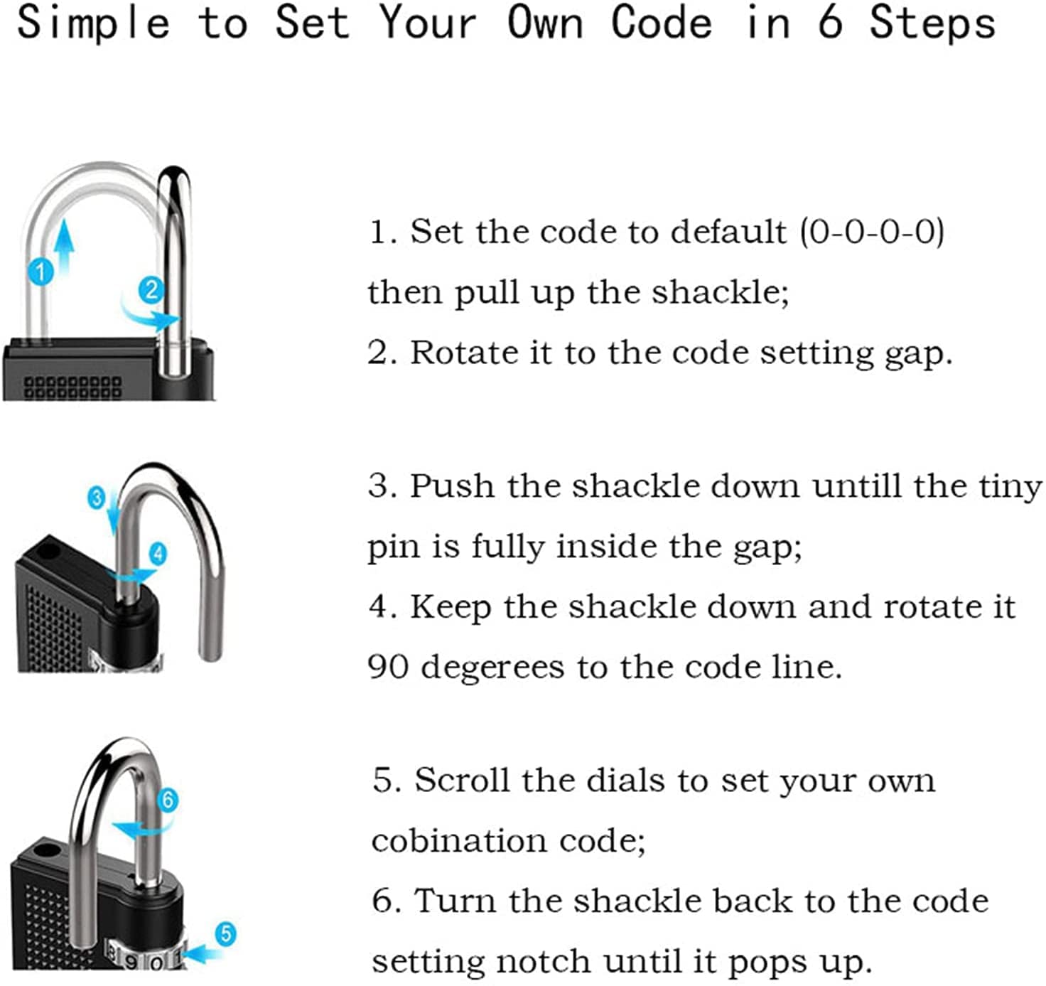 SYGA 4 Digit Combination Padlock, Security Padlock, Luggage Travel Locks, Code Lock with Alloy Body for Travel Suitcases Luggage Bag Case Locker, School Gym, Bike Lock - Silver, Pack of 2 3