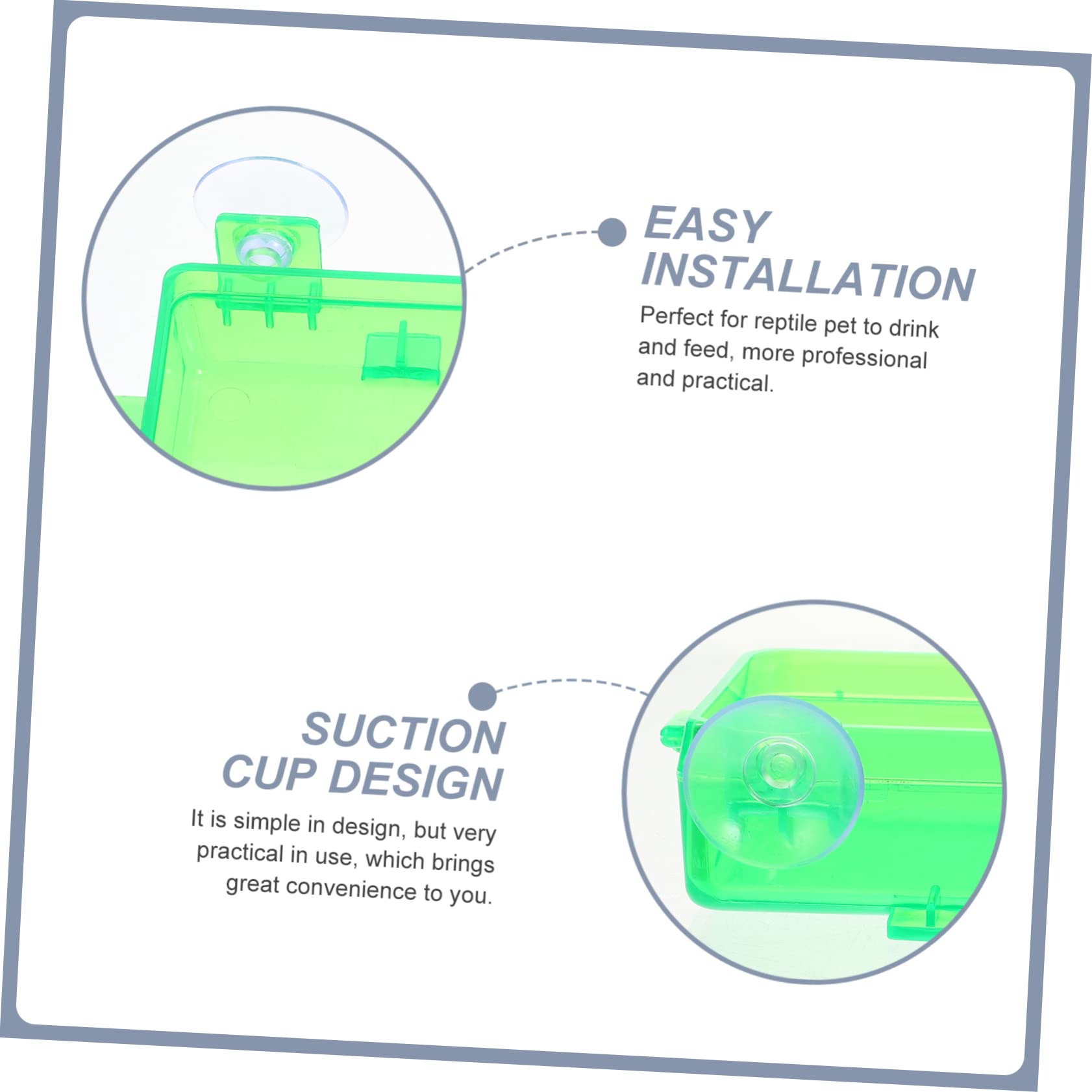 GALPADA 2Pcs Suction Cup Reptile Feeding Bowls Escape Food and Water Dish for Lizards Turtles Chameleons Easy to Clean Durable and Convenient Reptile Supplies