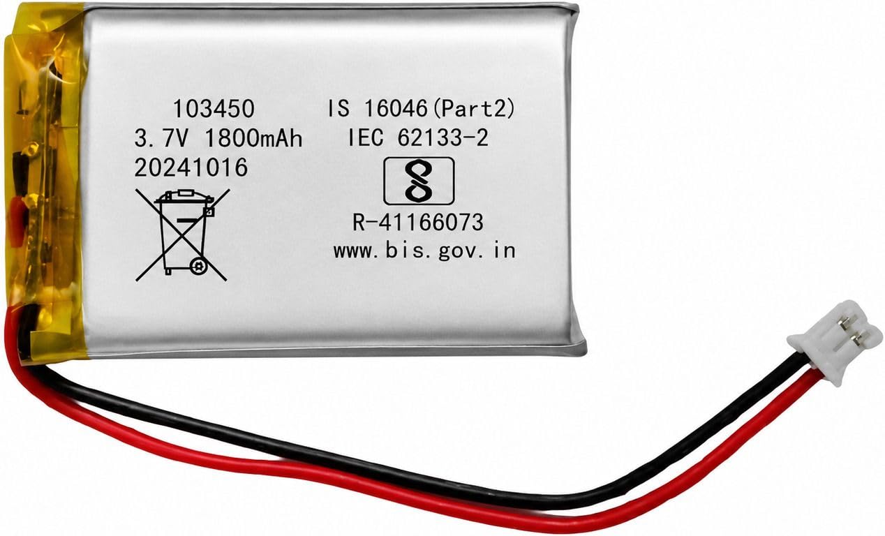 NOVEL 3.7V 1800mAh Lithium Polymer Rechargeable Battery Model 103450 | Compatible with Bluetooth Headsets, Speakers, GPS Devices, Security Cameras and Portable Electronics-image-43