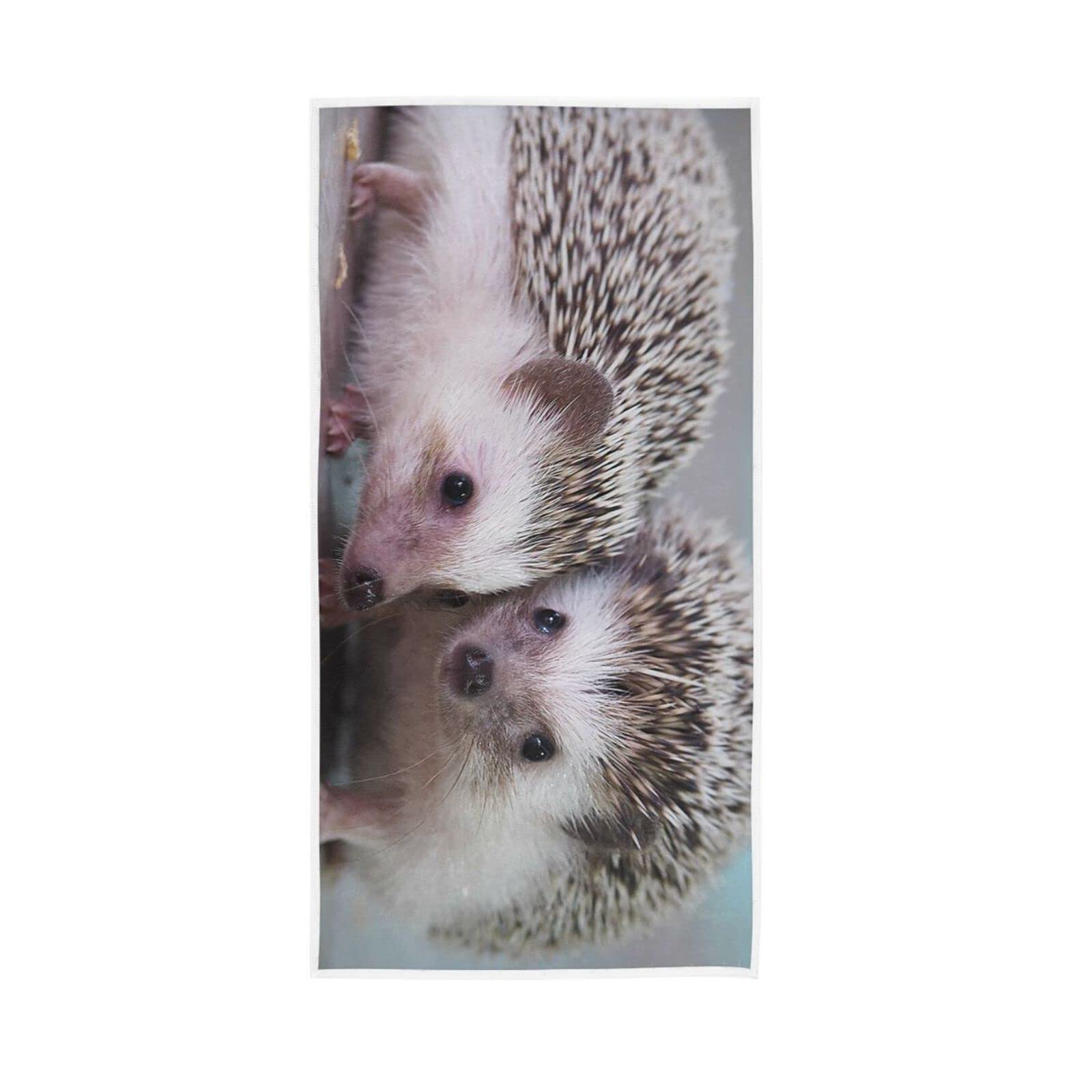 LSRCPD Hand Towels Cute Hedgehog Print Decor Fingertip Soft Face Towel Absorbent Bathroom Kitchen Towels