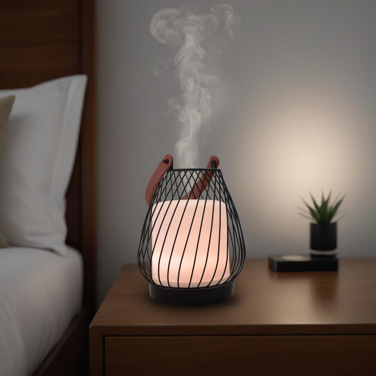 Zen'Aroma - Difusor ultrasónico inalámbrico Milano, batería Recargable integrada de 20 Horas, difusor de Aceite Esencial nómada, difusión Continua o por alternancia, 3 Modos de iluminación LED Blanco